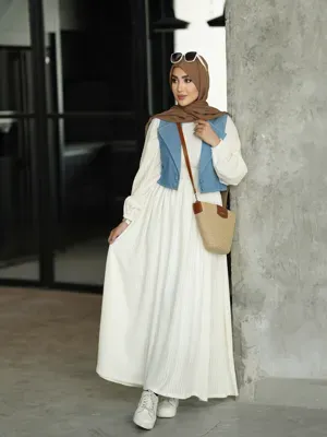 پیراهن و جلیقه جین دریا